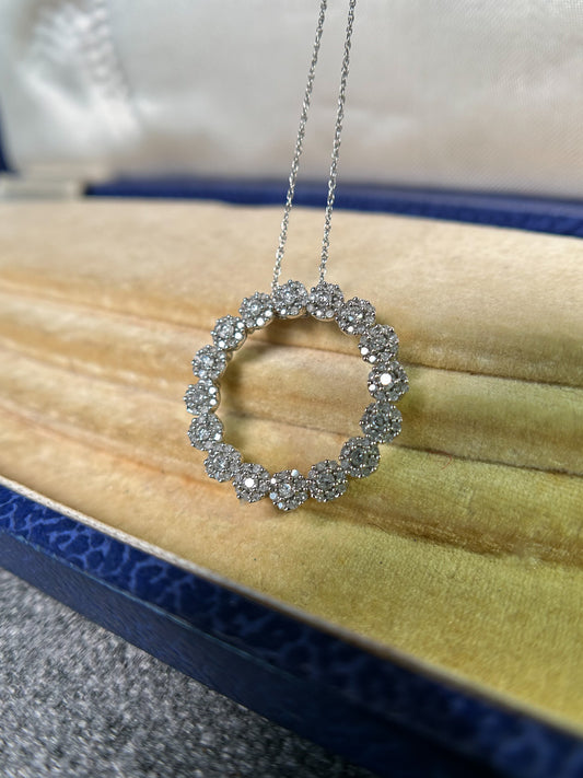 1960s White Gold Diamond Necklace