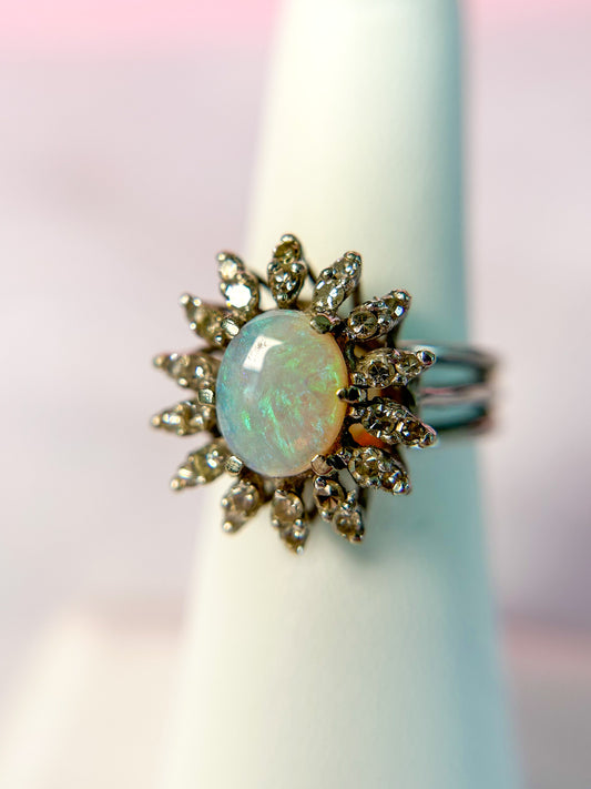 1930s Opal & Diamond Ring