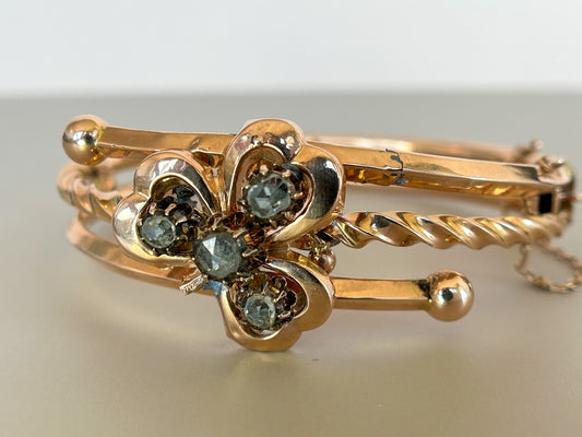 1920s Rose Cut 14k Diamond Bracelet