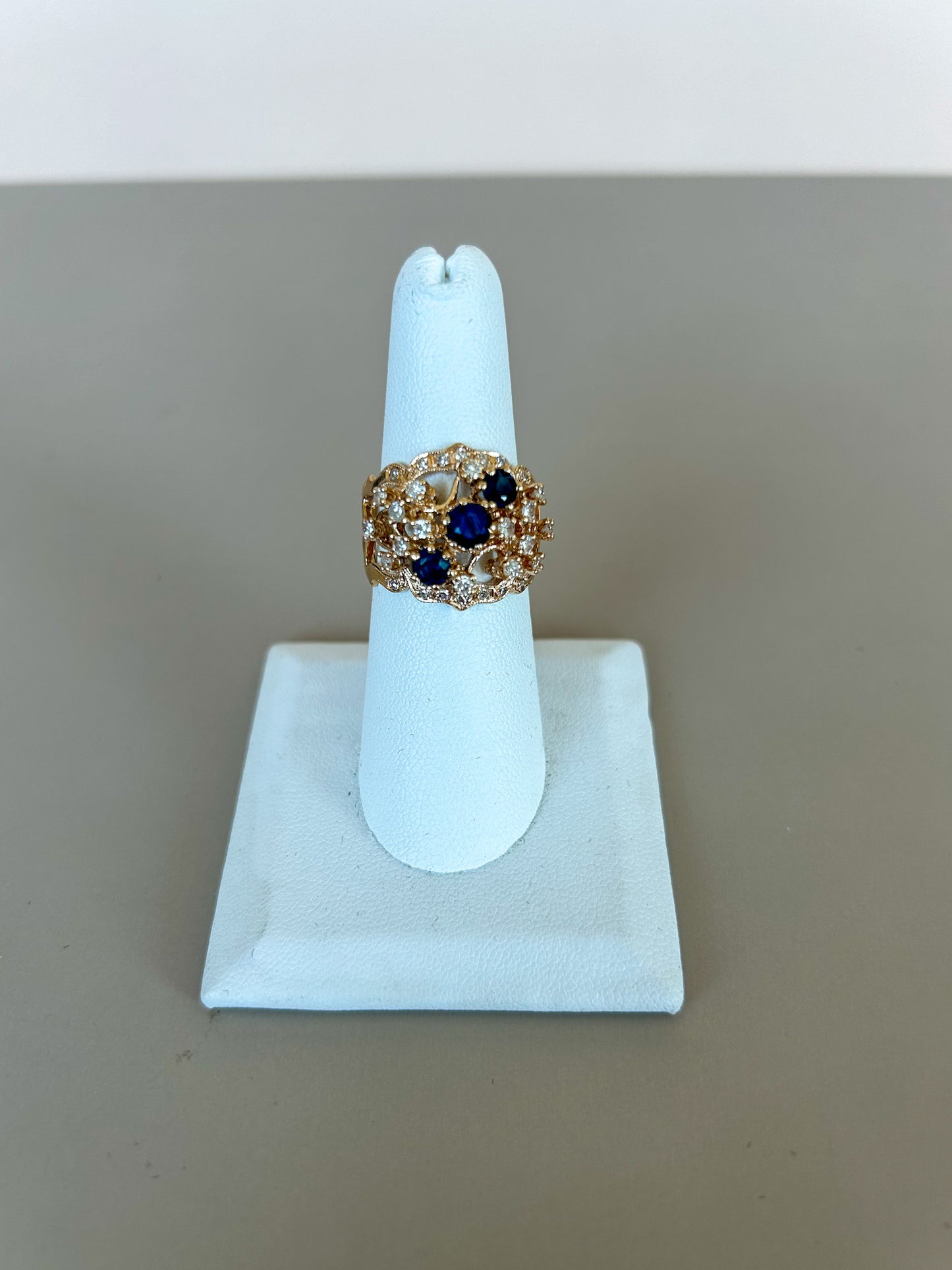 14k Sapphire & Diamond Ring