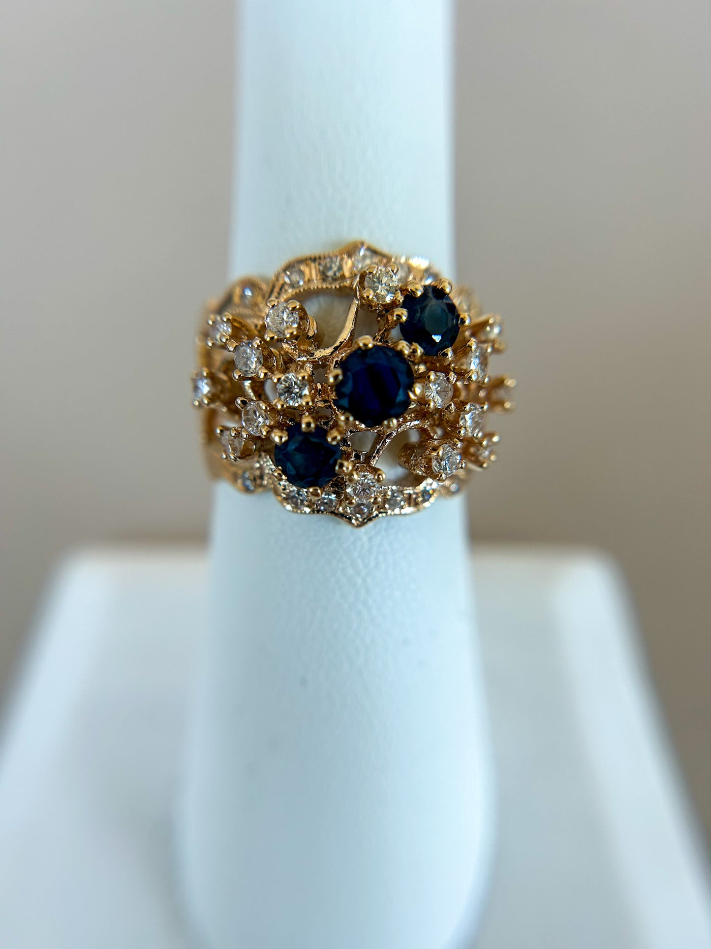 14k Sapphire & Diamond Ring