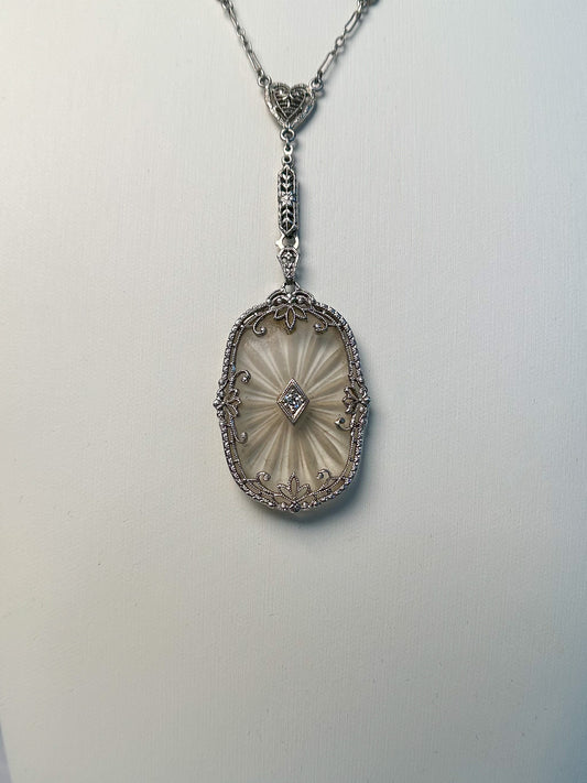 Art Deco Camphor Glass Necklace