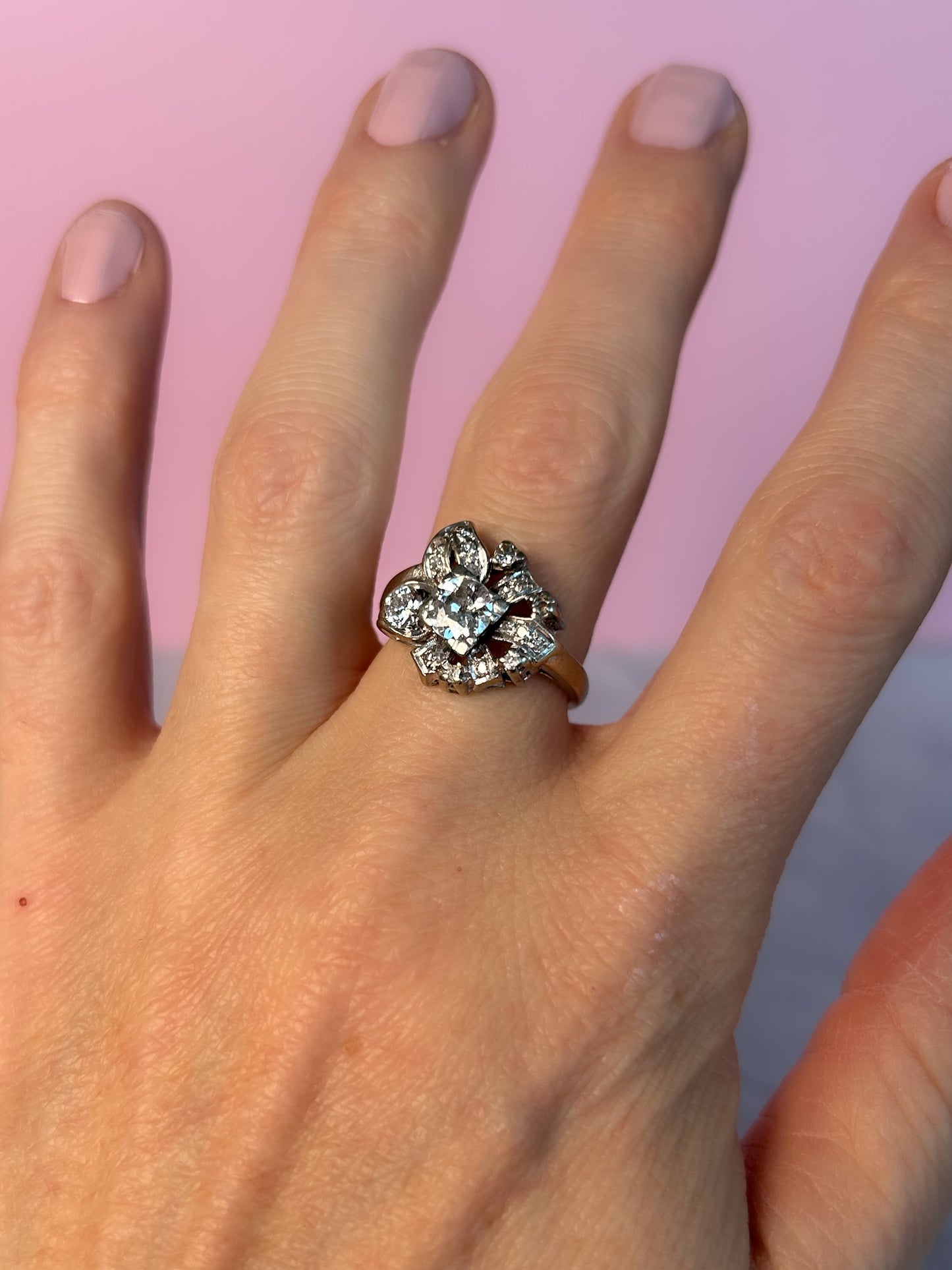 14k 1930s Diamond Ring