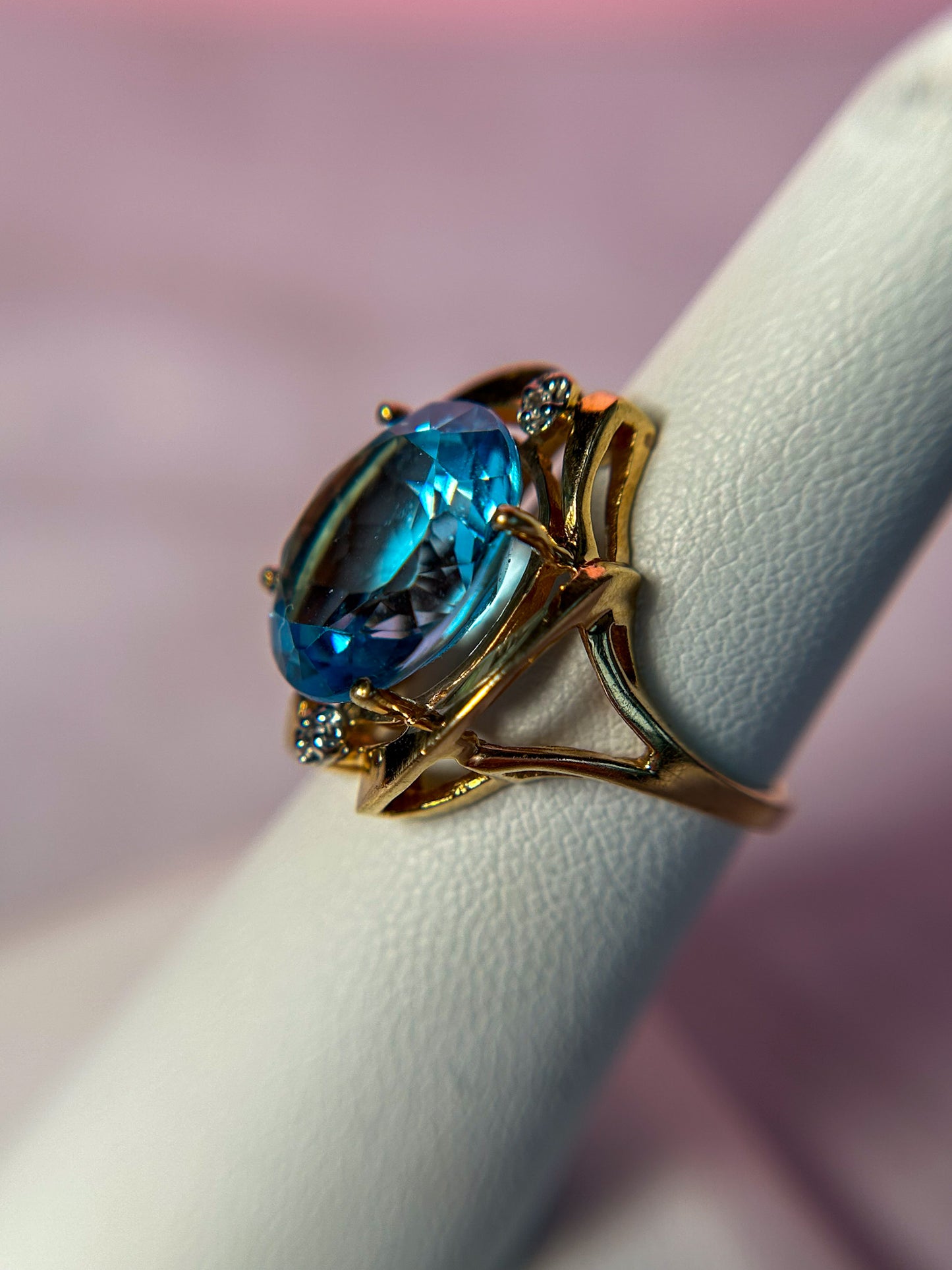 14k Blue Topaz Ring