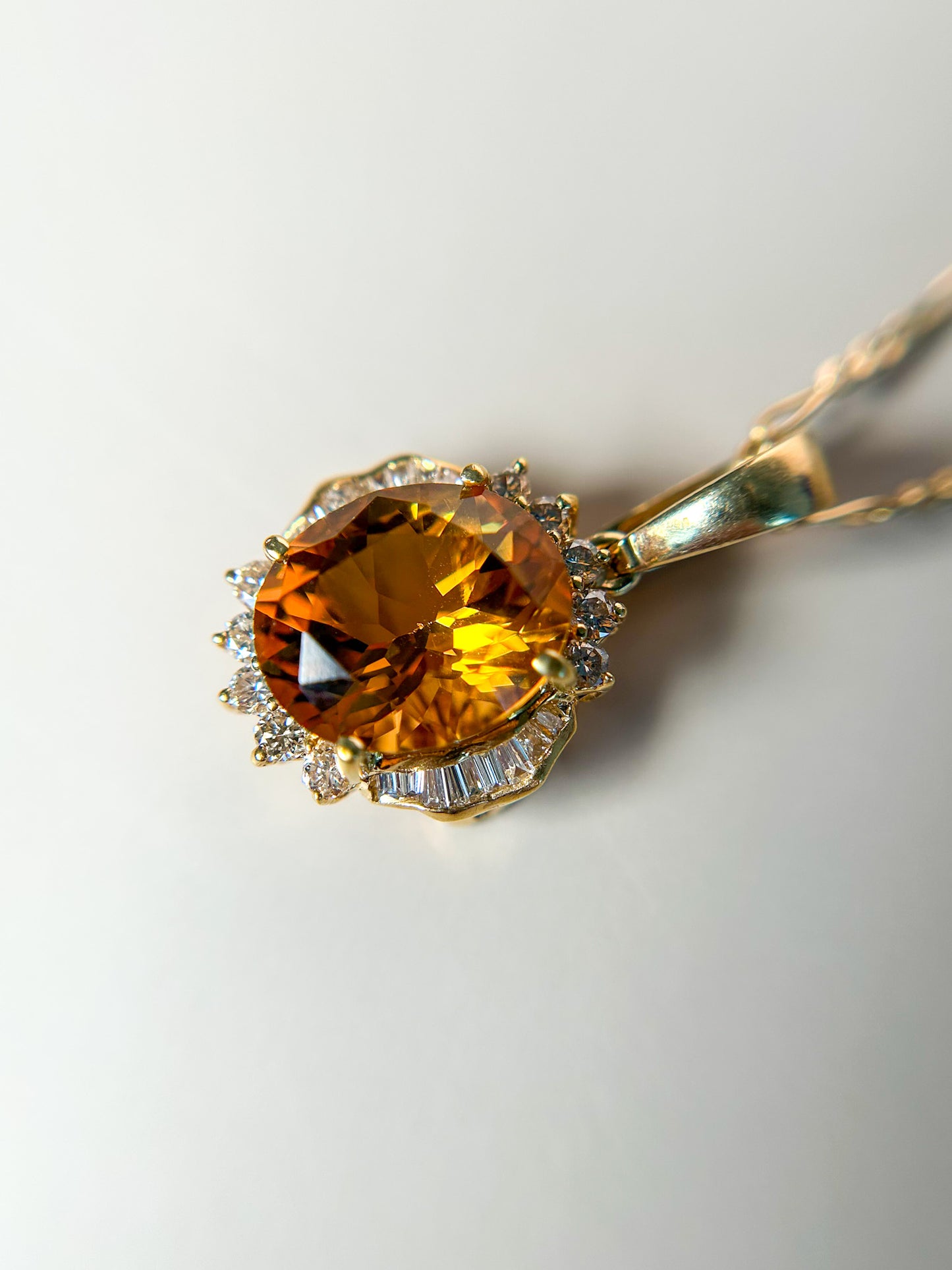 1960s Citrine & Diamond Necklace