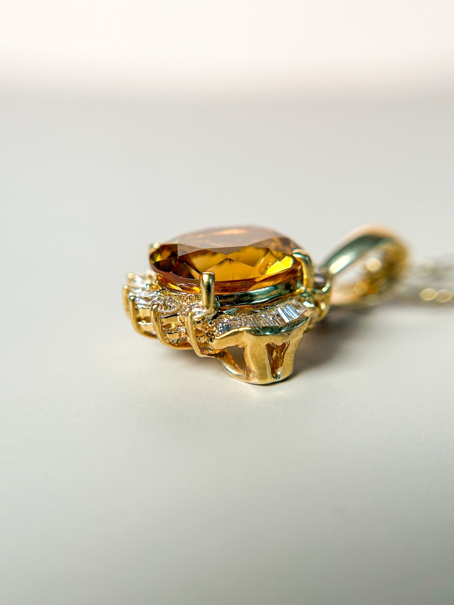 1960s Citrine & Diamond Necklace
