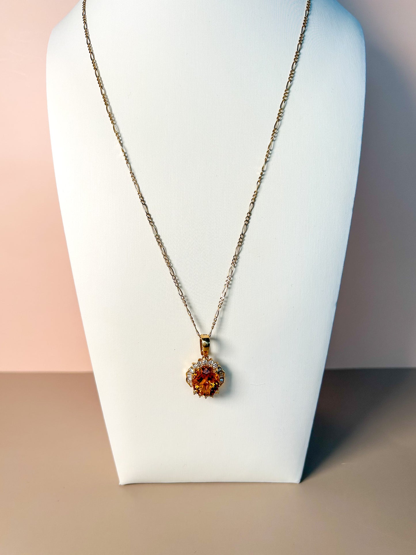 1960s Citrine & Diamond Necklace
