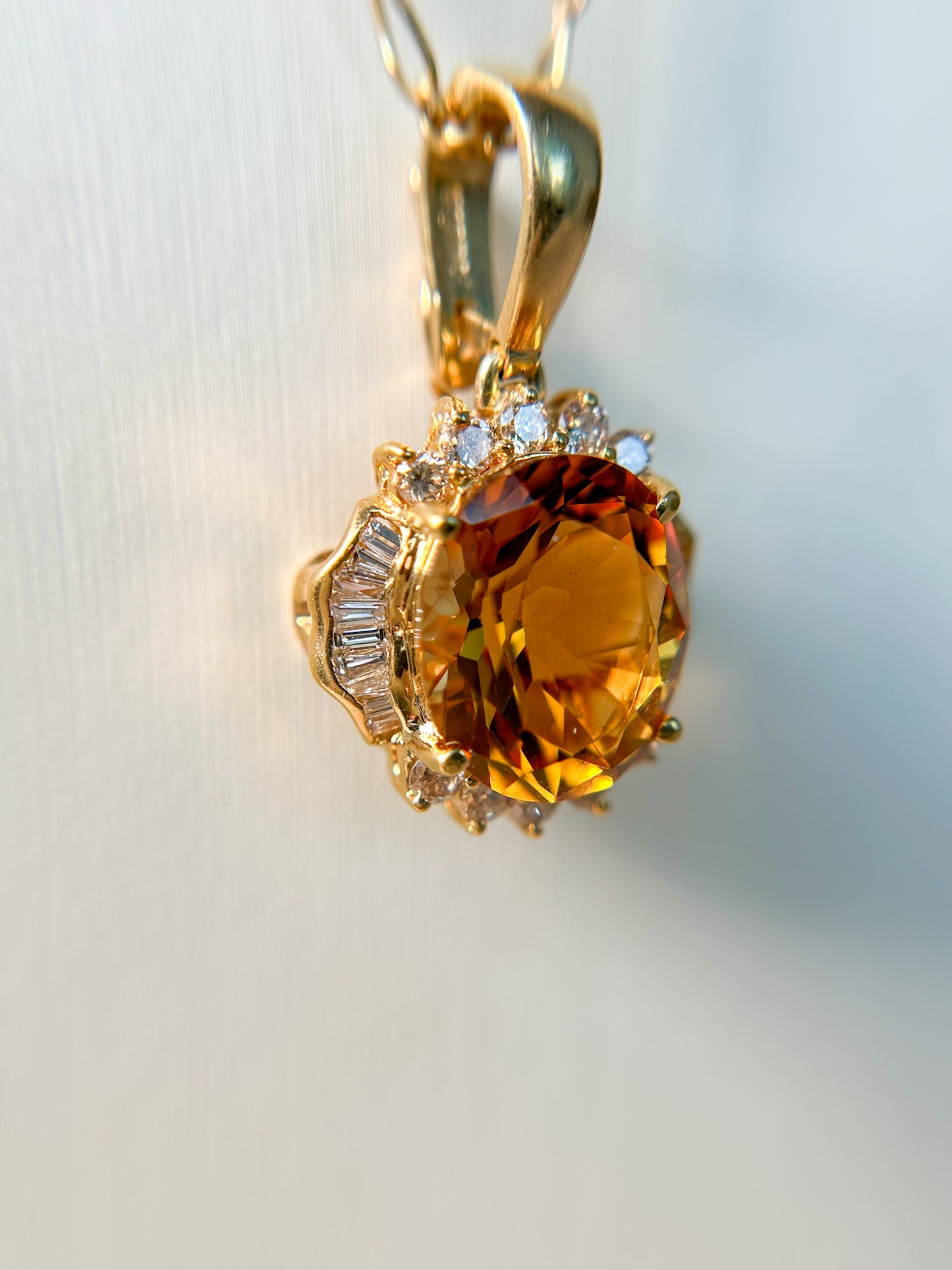 1960s Citrine & Diamond Necklace