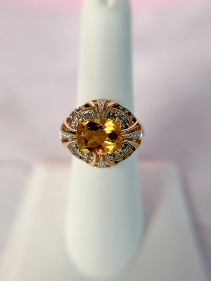 1940s Diamond & Topaz Ring