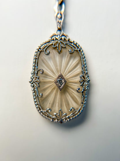 Art Deco Camphor Glass Necklace