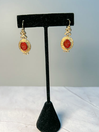 Carved Carnelian Earrings