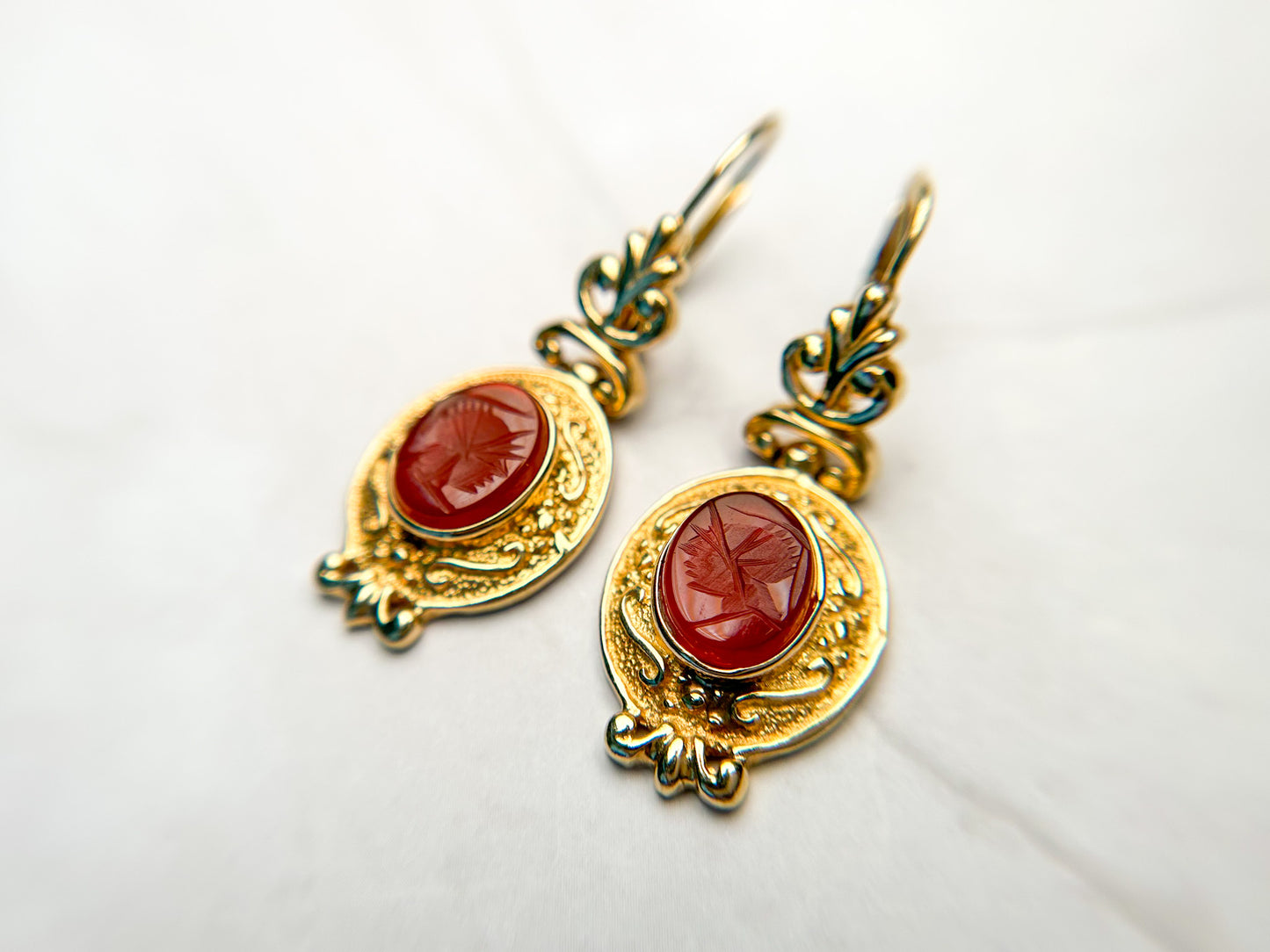 Carved Carnelian Earrings