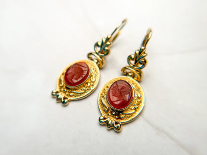 Carved Carnelian Earrings