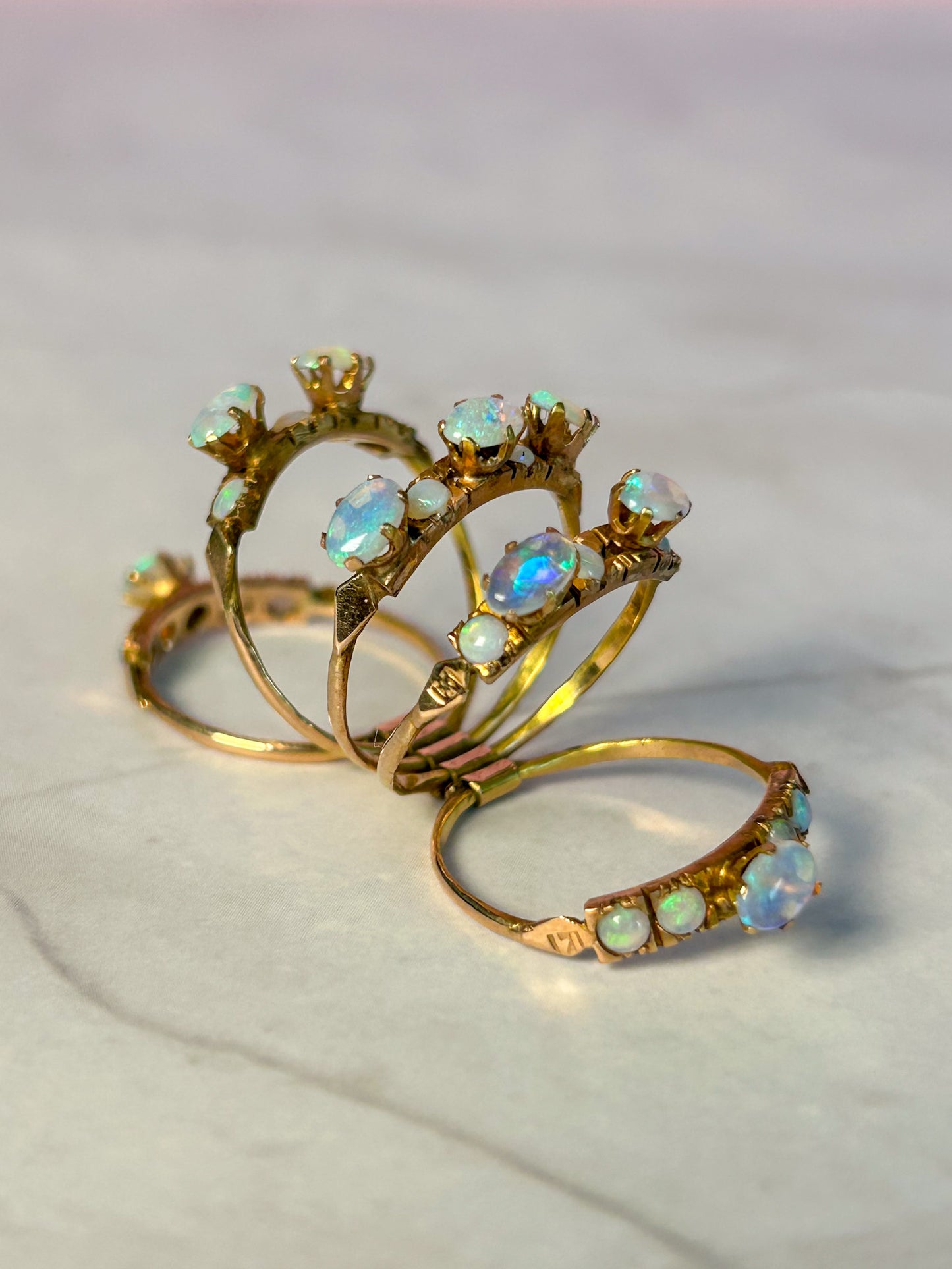 1940s Opal Harem Ring 14k