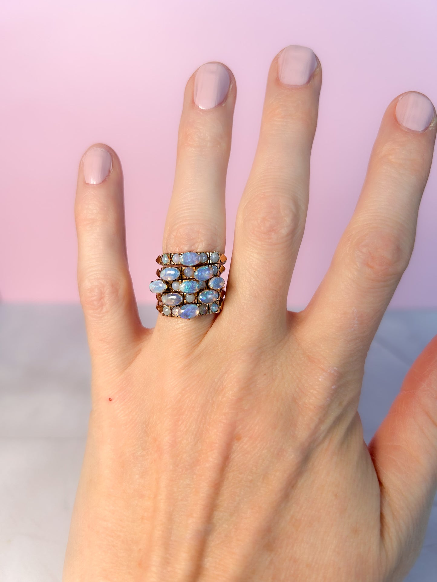 1940s Opal Harem Ring 14k