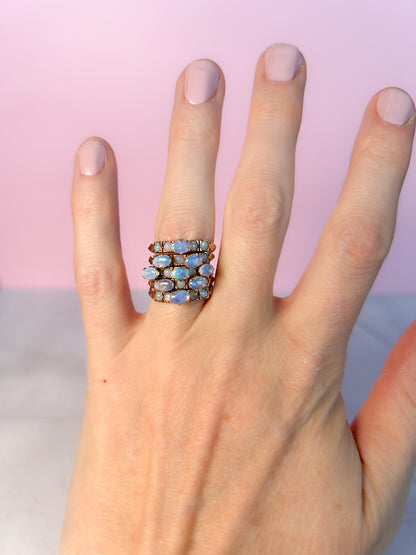 1940s Opal Harem Ring 14k