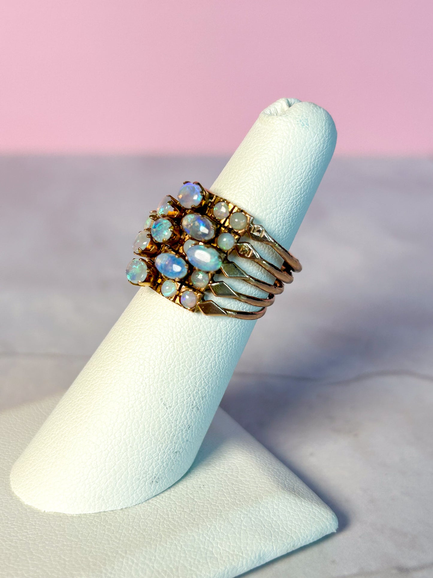 1940s Opal Harem Ring 14k