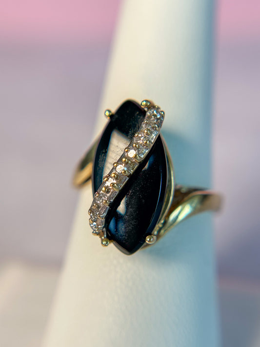 Onyx & Diamond Ring