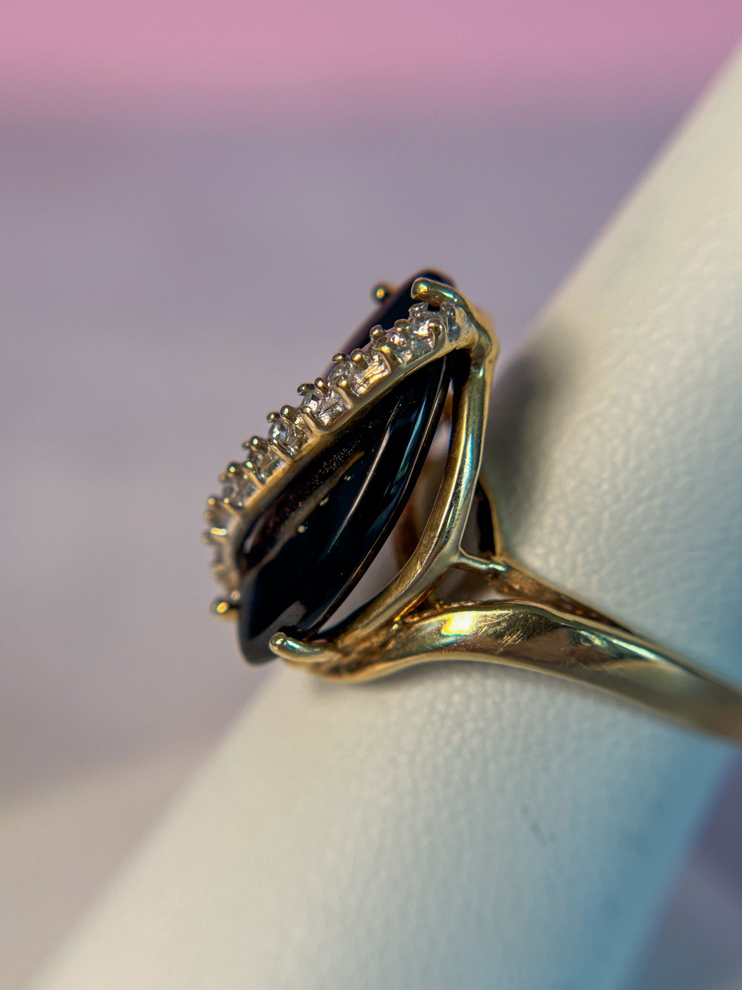 Onyx & Diamond Ring