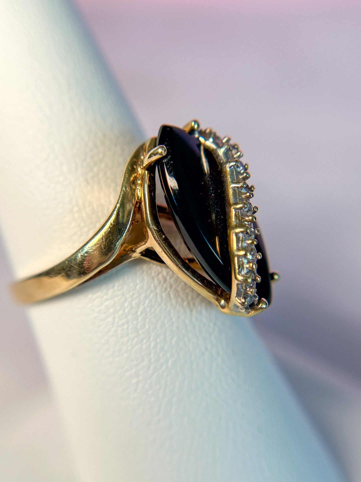 Onyx & Diamond Ring