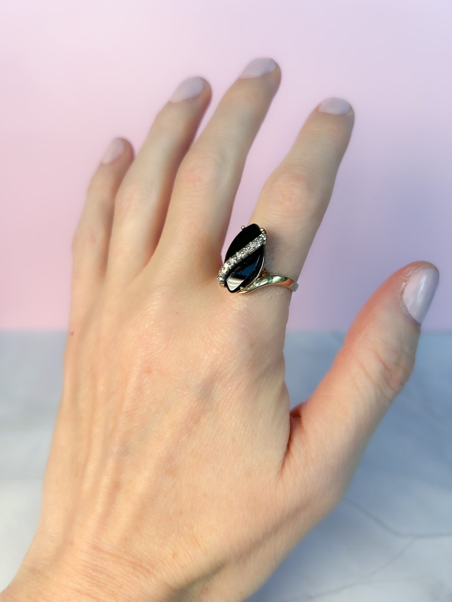 Onyx & Diamond Ring