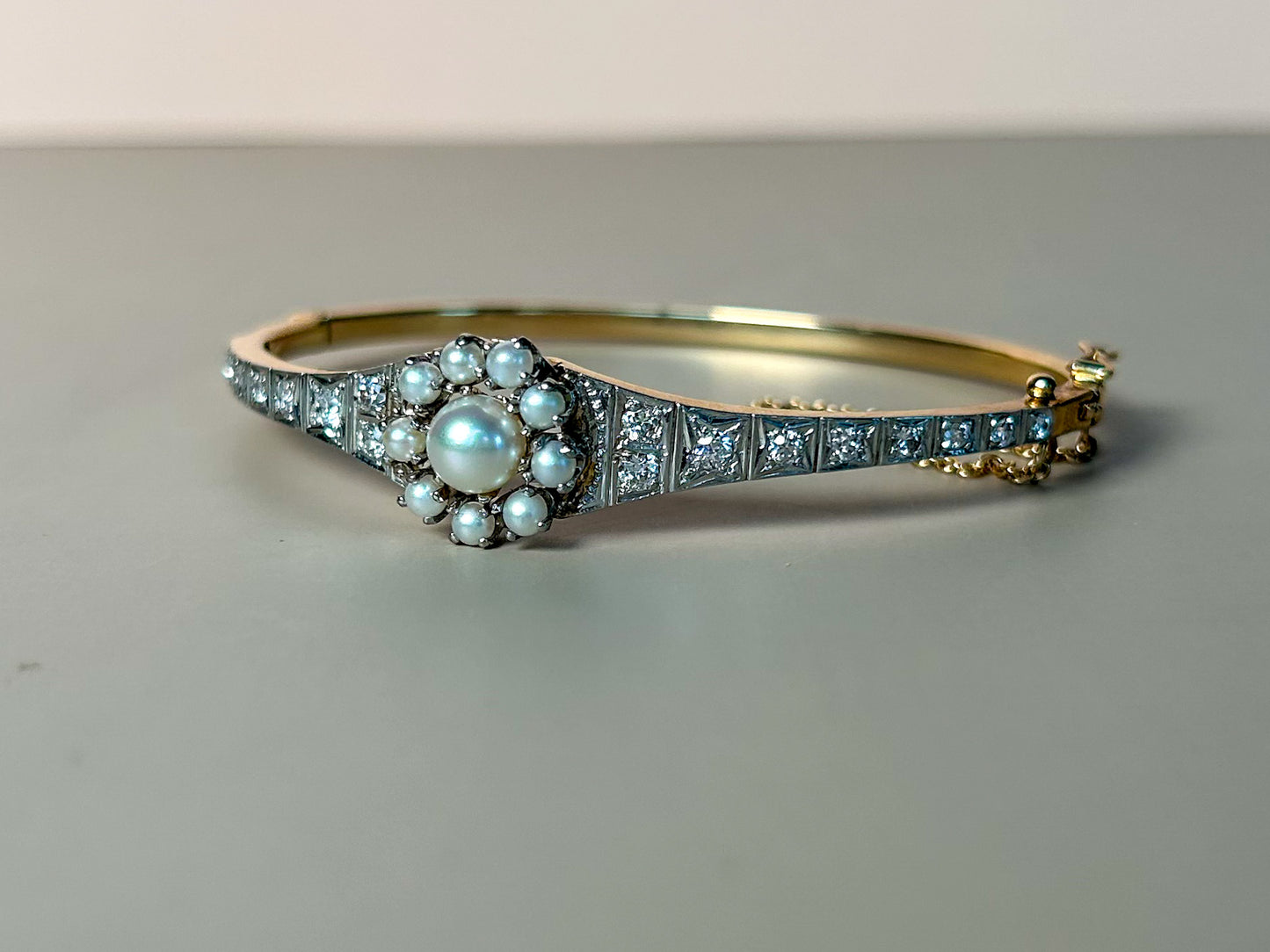 Art Deco Diamond & Pearl Bracelet