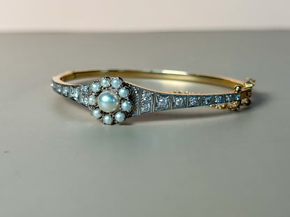 Art Deco Diamond & Pearl Bracelet