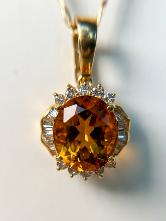 1960s Citrine & Diamond Necklace