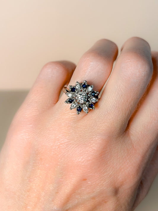 1940s Sapphire & Diamond Ballerina Ring