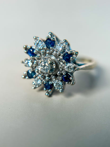 1940s Sapphire & Diamond Ballerina Ring