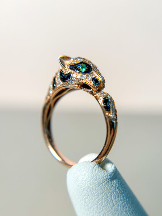 1970s Panther Ring