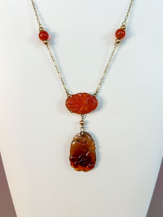 Carnelian Necklace 1930s