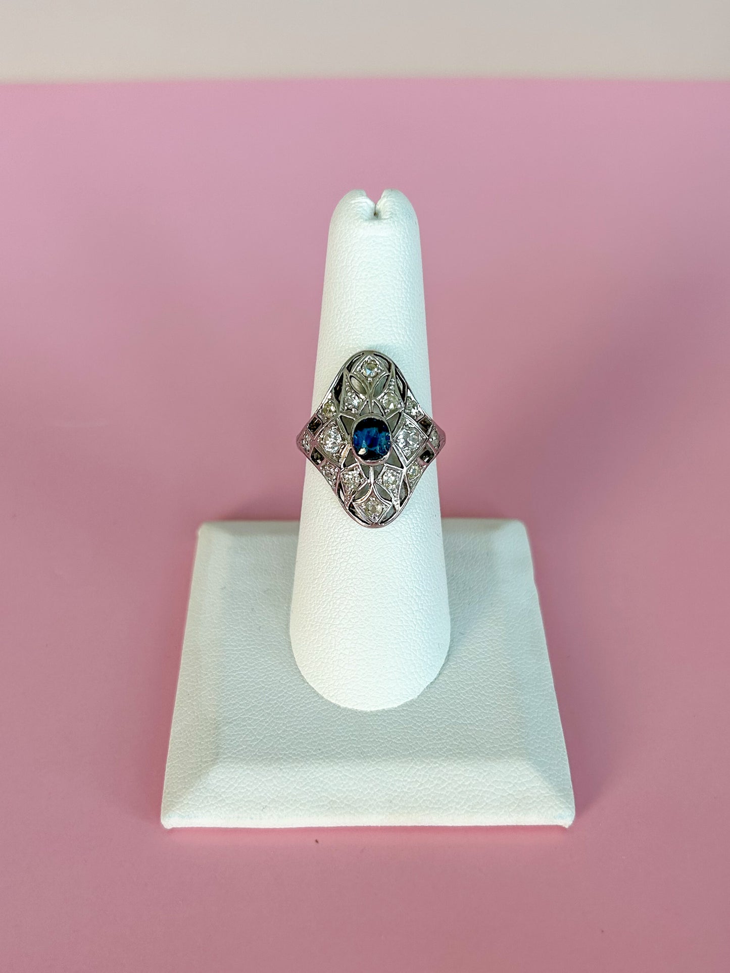 SOLD - 1920s Diamond & Sapphire Ring