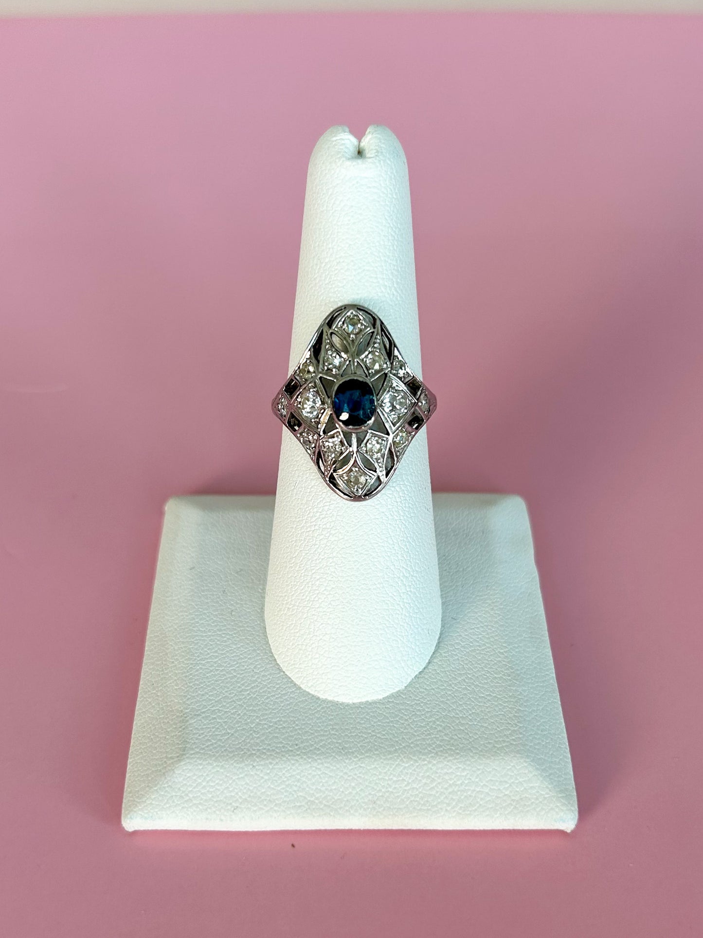 SOLD - 1920s Diamond & Sapphire Ring