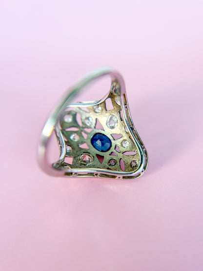 SOLD - 1920s Diamond & Sapphire Ring