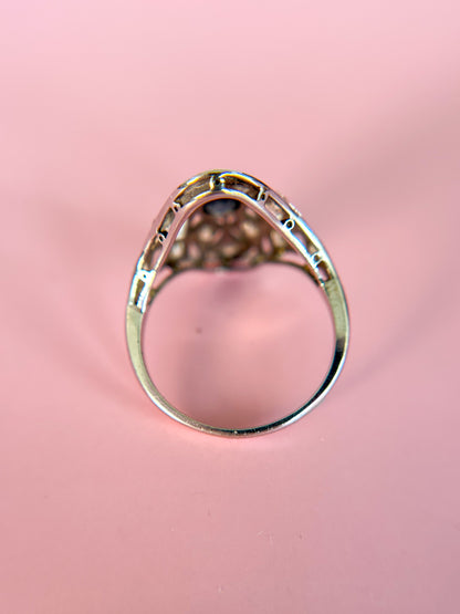 SOLD - 1920s Diamond & Sapphire Ring