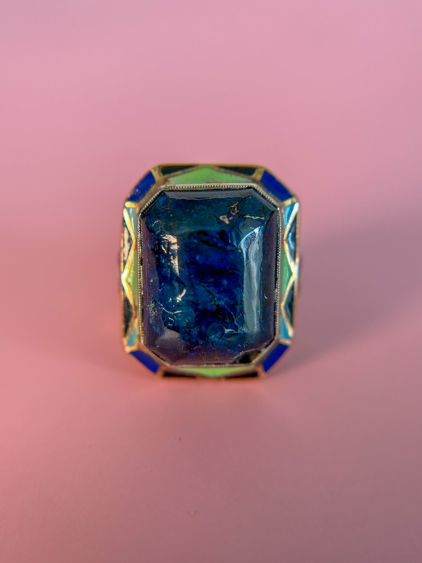 Art Deco Lapis Ring