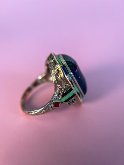 Art Deco Lapis Ring