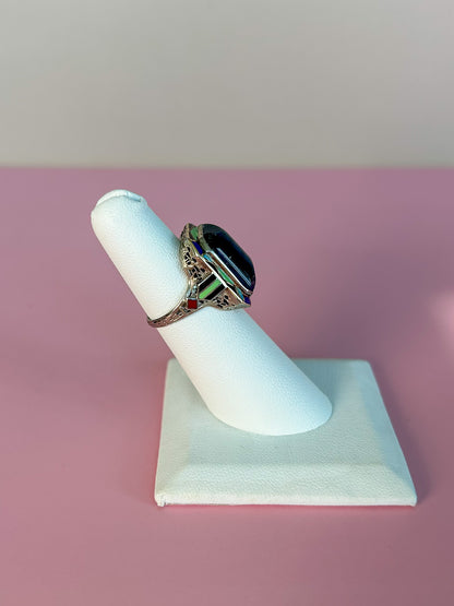 Art Deco Lapis Ring