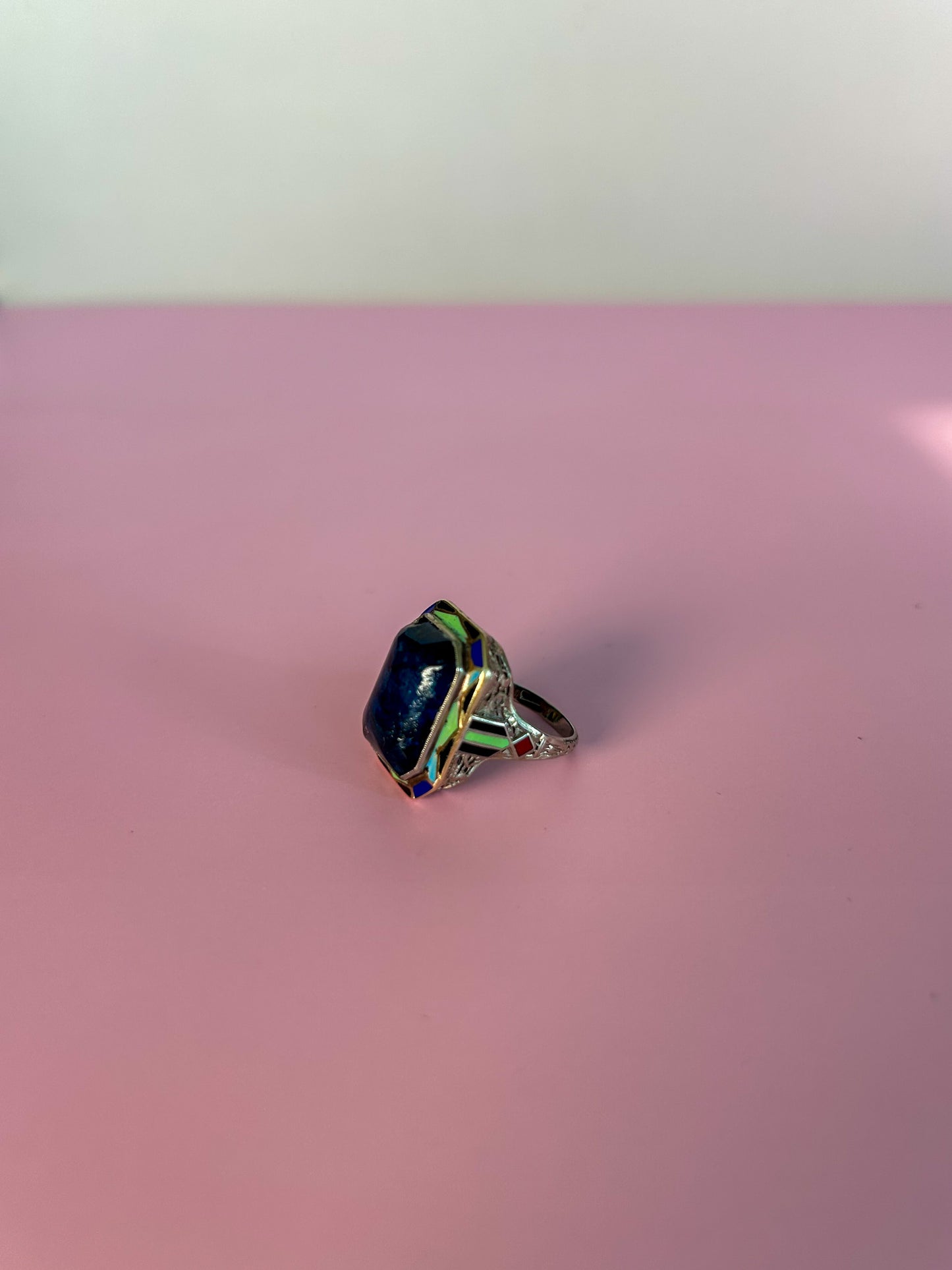 Art Deco Lapis Ring