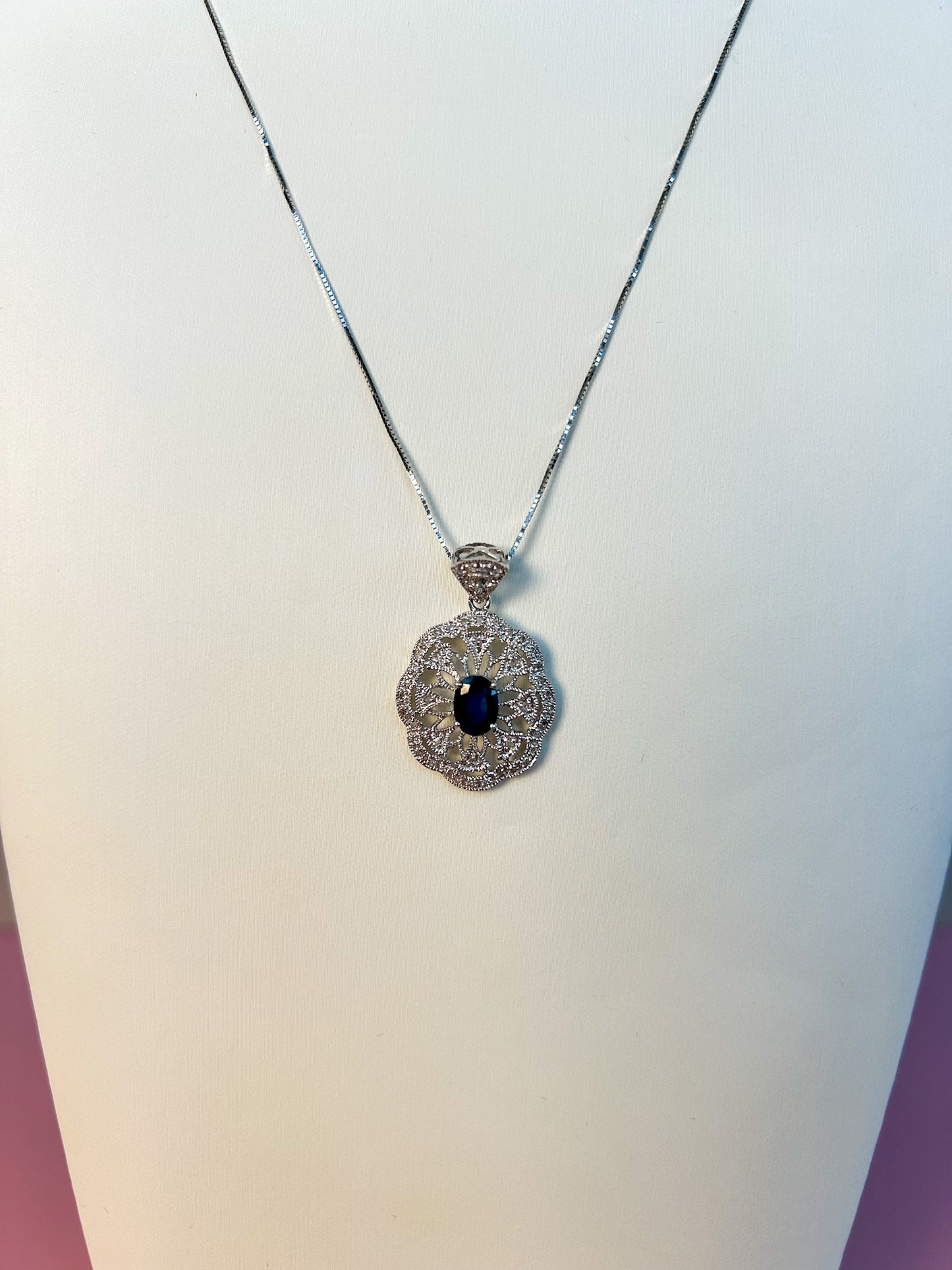 Art Deco Sapphire & Diamond Pendant