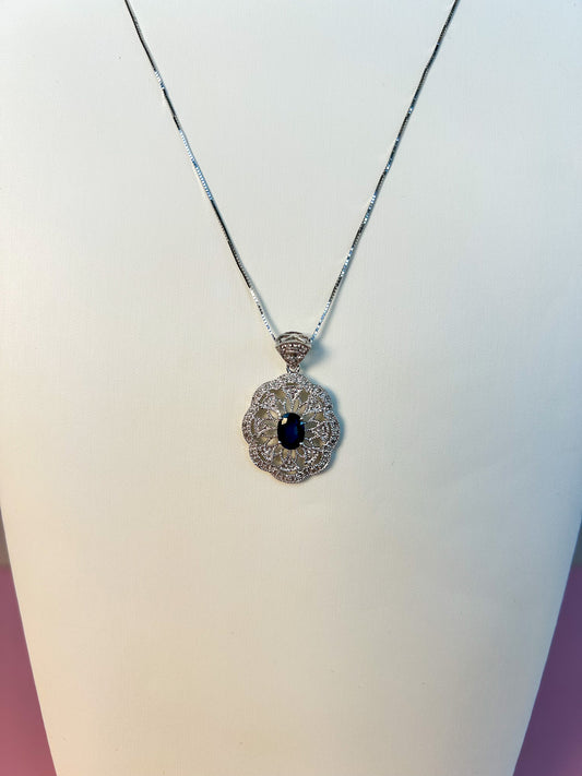Art Deco Sapphire & Diamond Pendant