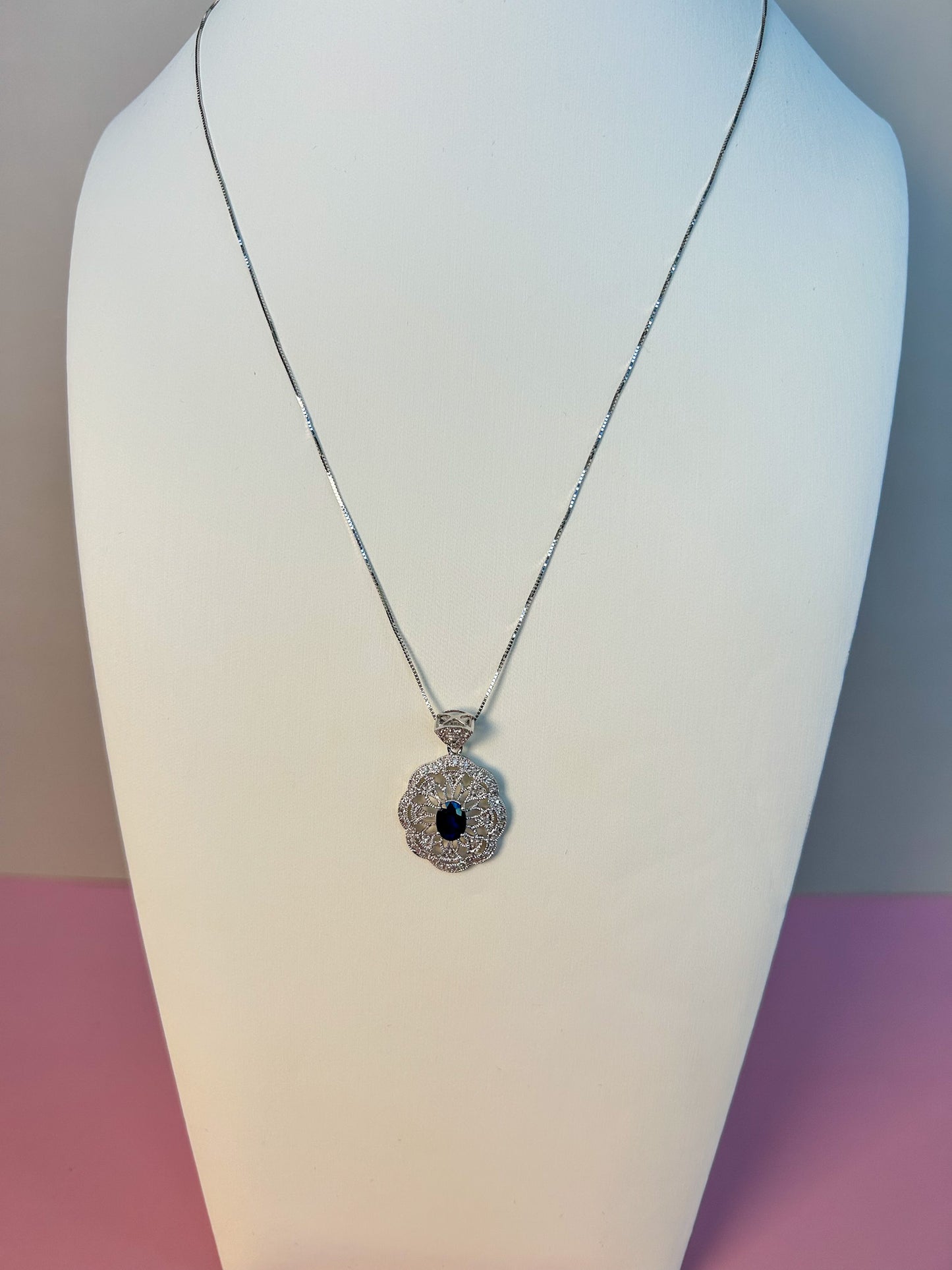 Art Deco Sapphire & Diamond Pendant