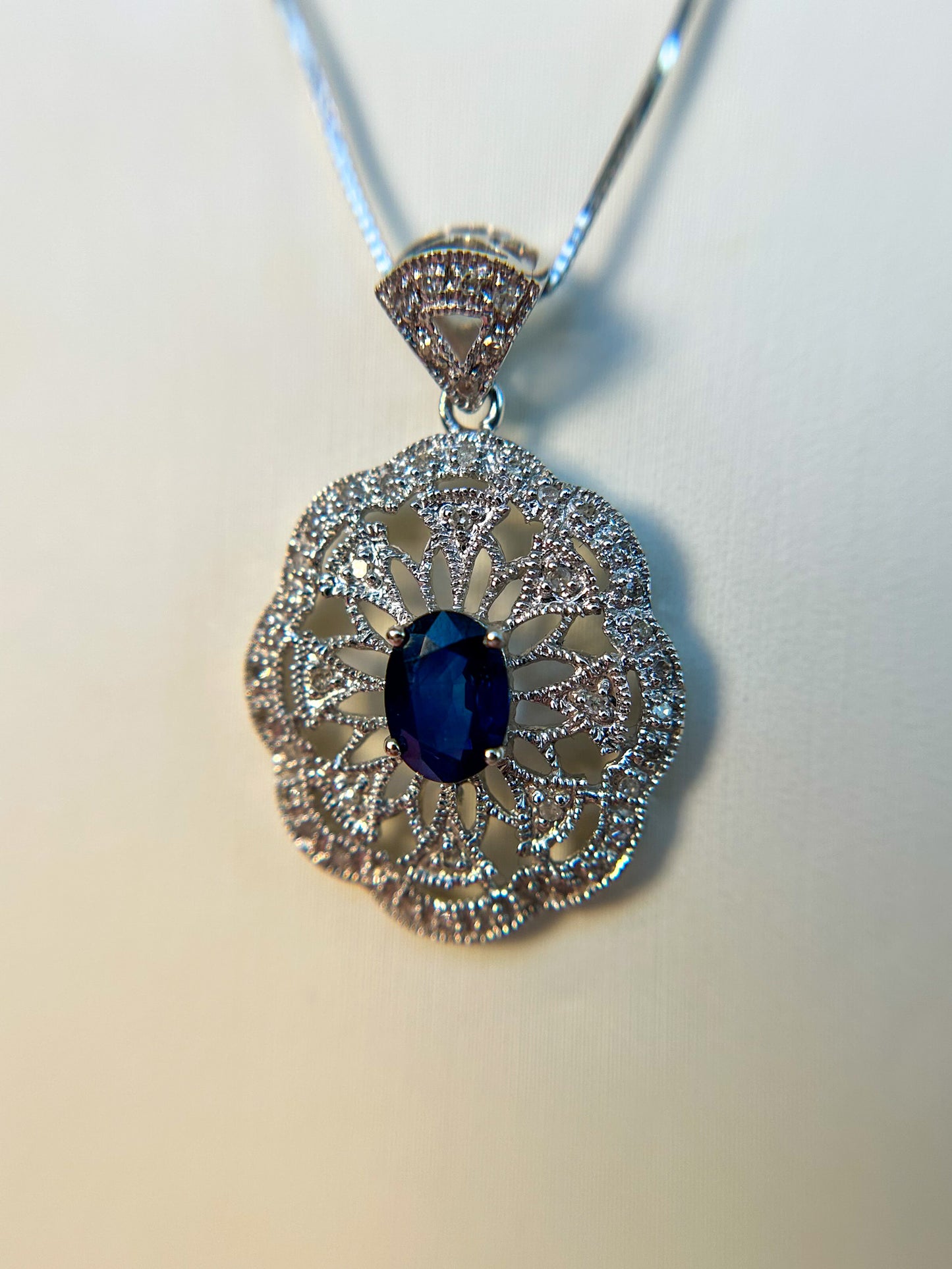 Art Deco Sapphire & Diamond Pendant