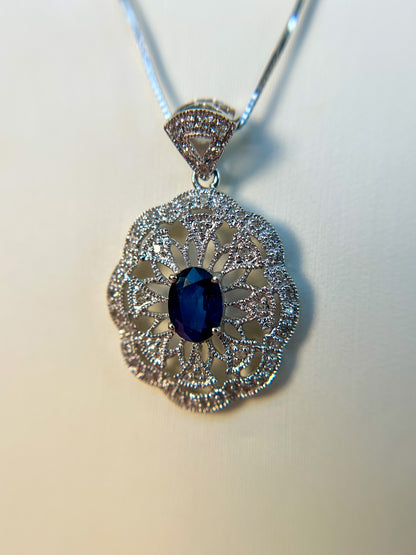 Art Deco Sapphire & Diamond Pendant