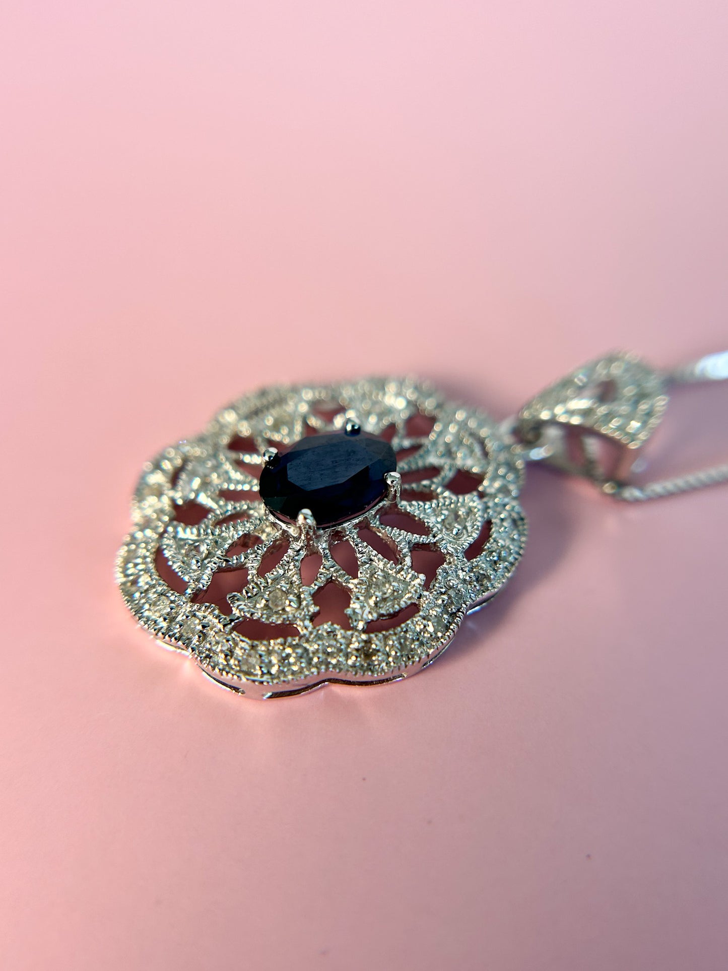 Art Deco Sapphire & Diamond Pendant