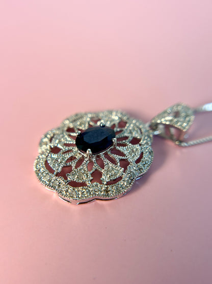 Art Deco Sapphire & Diamond Pendant