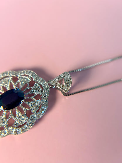 Art Deco Sapphire & Diamond Pendant