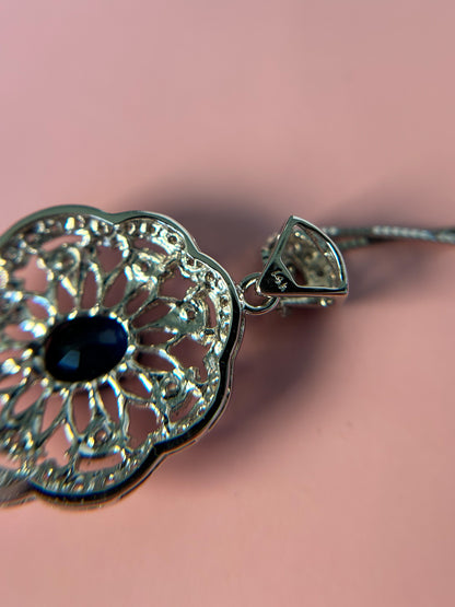 Art Deco Sapphire & Diamond Pendant