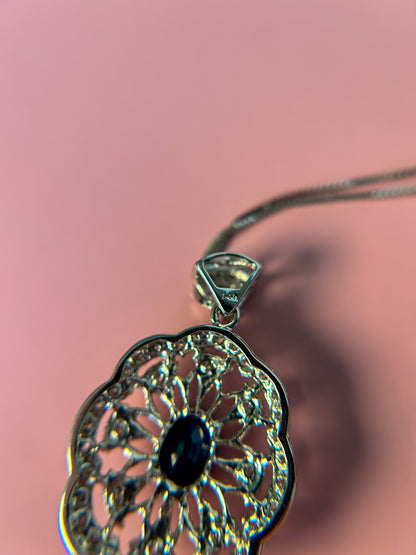 Art Deco Sapphire & Diamond Pendant